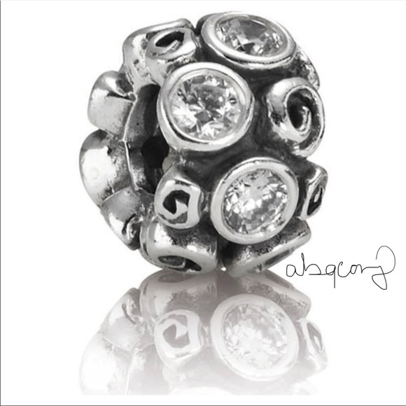 EUC Pandora 790330CZ Sterling Silver Primrose Path Charm w/ Clear Zirconia - Picture 1 of 8